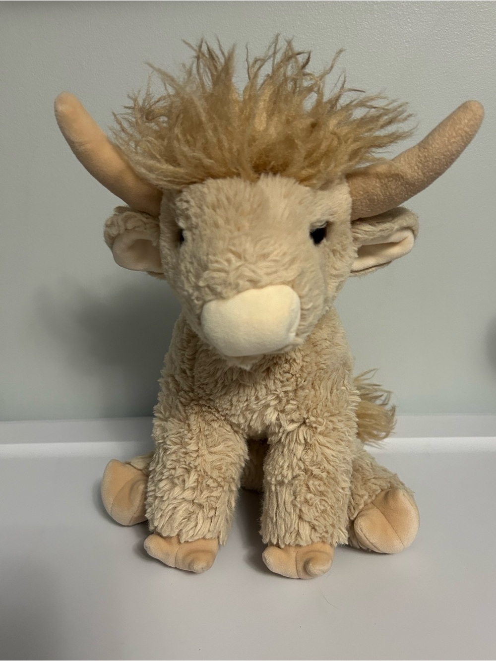 Douglas Plush Highland Cow Stuffed Animal - Soft Beige Cuddle Toy